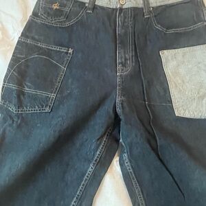 Rocawear Two-Tone Black and Light Gray Jean Shorts